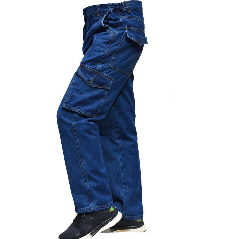 Locker geschnittene Denim-Arbeitshose für Herren – abrieb- und schmutzresistent