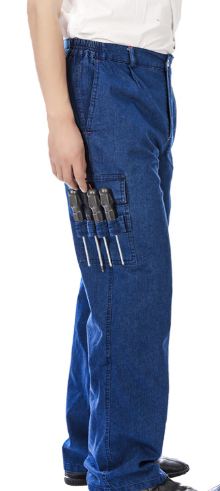 Locker geschnittene Denim-Arbeitshose für Herren – abrieb- und schmutzresistent
