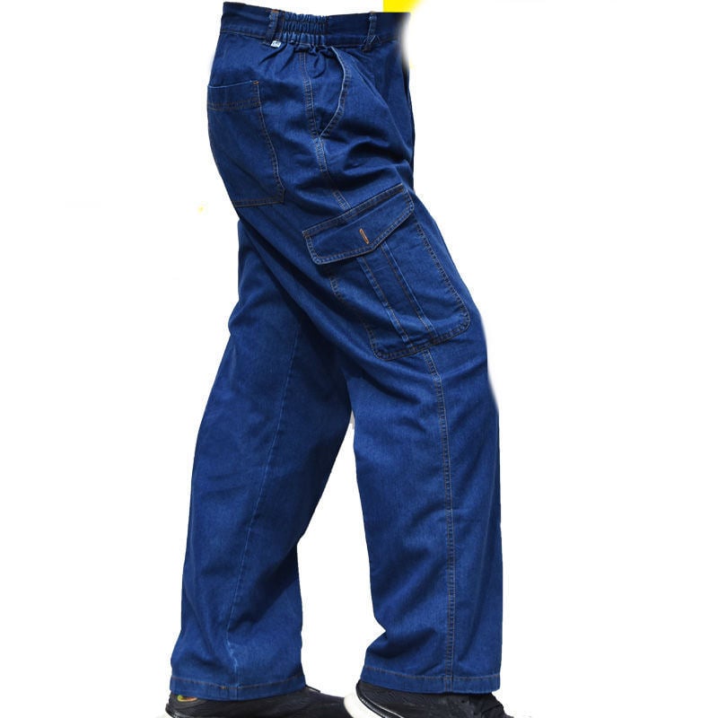 Locker geschnittene Denim-Arbeitshose für Herren – abrieb- und schmutzresistent